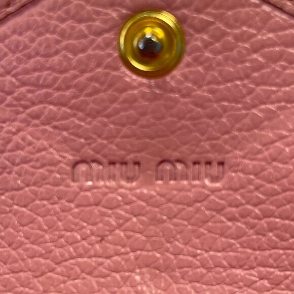 Miu Miu Pink Madras Leather Envelope-style Wallet Clutch - Preowned - Picture 7 of 14